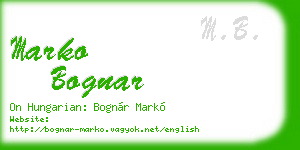 marko bognar business card